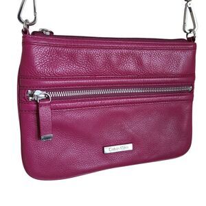 calvin klein crossbody purse pink zippered pockets